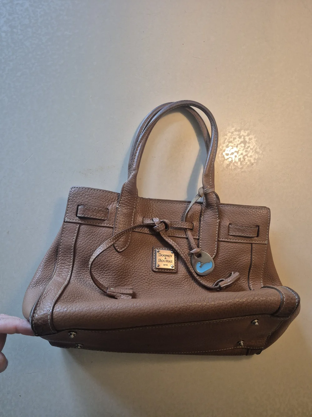 Dooney & Bourke Brown Pebbled Leather Satchel